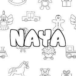 Coloraci&oacute;n del nombre NAYA - decorado juguetes