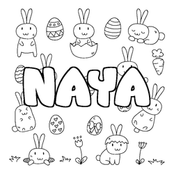 Coloraci&oacute;n del nombre NAYA - decorado Pascua