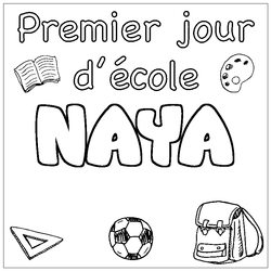 Coloraci&oacute;n del nombre NAYA - decorado primer d&iacute;a de escuela
