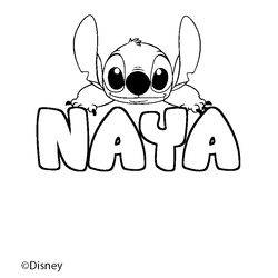 Coloraci&oacute;n del nombre NAYA - decorado Stitch