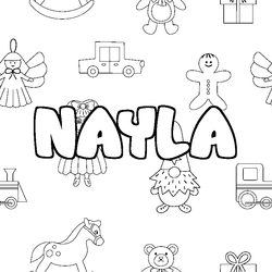 Coloraci&oacute;n del nombre NAYLA - decorado juguetes