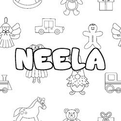 Coloraci&oacute;n del nombre NEELA - decorado juguetes