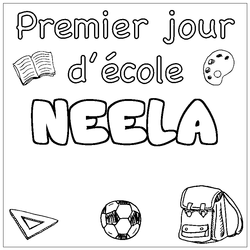 Coloraci&oacute;n del nombre NEELA - decorado primer d&iacute;a de escuela