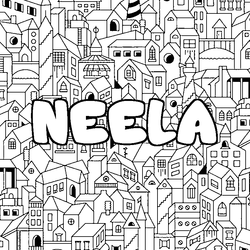 Coloraci&oacute;n del nombre NEELA - decorado ciudad