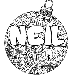 Coloraci&oacute;n del nombre NEIL - decorado bola de Navidad