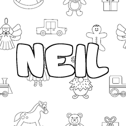 Coloraci&oacute;n del nombre NEIL - decorado juguetes