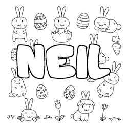 Coloraci&oacute;n del nombre NEIL - decorado Pascua