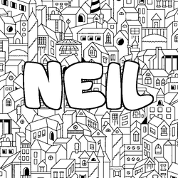 Coloraci&oacute;n del nombre NEIL - decorado ciudad