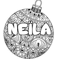 Coloraci&oacute;n del nombre NE&Iuml;LA - decorado bola de Navidad