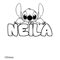 Coloraci&oacute;n del nombre NE&Iuml;LA - decorado Stitch