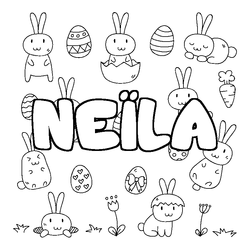 Coloraci&oacute;n del nombre NE&Iuml;LA - decorado Pascua