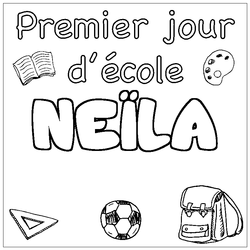 Coloraci&oacute;n del nombre NE&Iuml;LA - decorado primer d&iacute;a de escuela