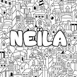 Coloraci&oacute;n del nombre NE&Iuml;LA - decorado ciudad