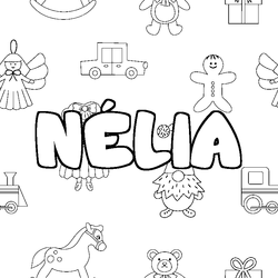 Coloraci&oacute;n del nombre N&Eacute;LIA - decorado juguetes