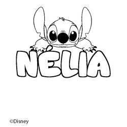 Coloraci&oacute;n del nombre N&Eacute;LIA - decorado Stitch
