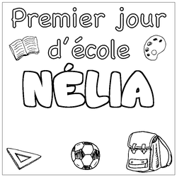 Coloraci&oacute;n del nombre N&Eacute;LIA - decorado primer d&iacute;a de escuela