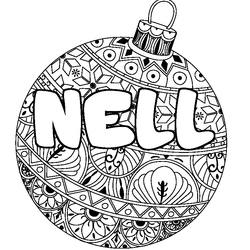 Coloraci&oacute;n del nombre NELL - decorado bola de Navidad