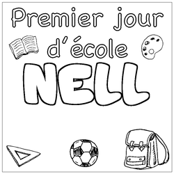 Coloraci&oacute;n del nombre NELL - decorado primer d&iacute;a de escuela