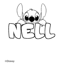 Coloraci&oacute;n del nombre NELL - decorado Stitch