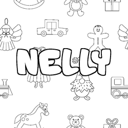 Coloraci&oacute;n del nombre NELLY - decorado juguetes