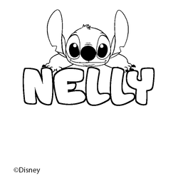 Coloraci&oacute;n del nombre NELLY - decorado Stitch