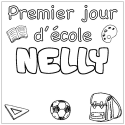 Coloraci&oacute;n del nombre NELLY - decorado primer d&iacute;a de escuela