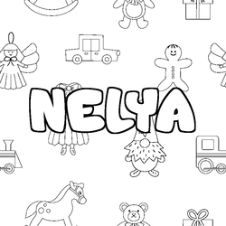 Coloraci&oacute;n del nombre NELYA - decorado juguetes