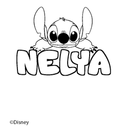 Coloraci&oacute;n del nombre NELYA - decorado Stitch
