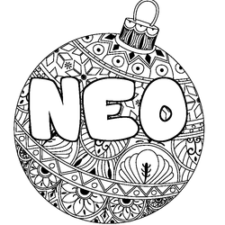 Coloraci&oacute;n del nombre NEO - decorado bola de Navidad