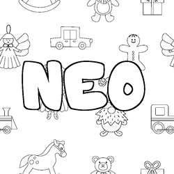Coloraci&oacute;n del nombre NEO - decorado juguetes