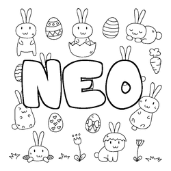 Coloraci&oacute;n del nombre NEO - decorado Pascua