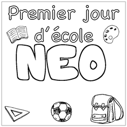 Coloraci&oacute;n del nombre NEO - decorado primer d&iacute;a de escuela