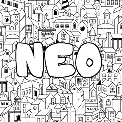 Coloraci&oacute;n del nombre NEO - decorado ciudad