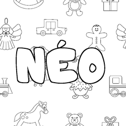 Coloraci&oacute;n del nombre N&Eacute;O - decorado juguetes