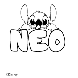 Coloraci&oacute;n del nombre N&Eacute;O - decorado Stitch