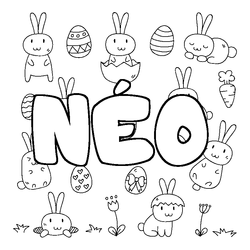 Coloraci&oacute;n del nombre N&Eacute;O - decorado Pascua