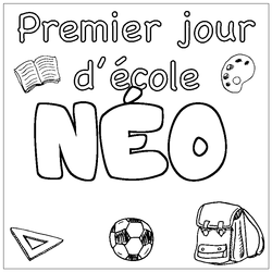 Coloraci&oacute;n del nombre N&Eacute;O - decorado primer d&iacute;a de escuela