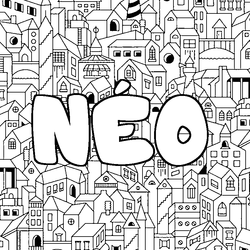 Coloraci&oacute;n del nombre N&Eacute;O - decorado ciudad
