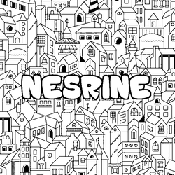 Coloraci&oacute;n del nombre NESRINE - decorado ciudad