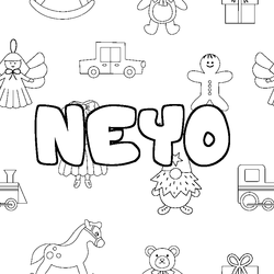 Coloraci&oacute;n del nombre NEYO - decorado juguetes