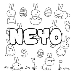 Coloraci&oacute;n del nombre NEYO - decorado Pascua