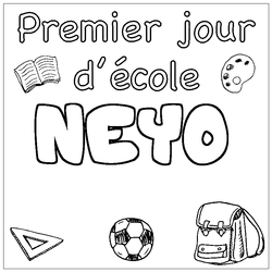 Coloraci&oacute;n del nombre NEYO - decorado primer d&iacute;a de escuela