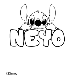 Coloraci&oacute;n del nombre NEYO - decorado Stitch