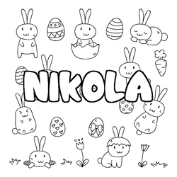 Coloraci&oacute;n del nombre NIKOLA - decorado Pascua