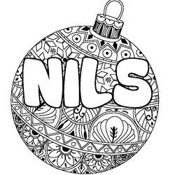 Coloraci&oacute;n del nombre NILS - decorado bola de Navidad