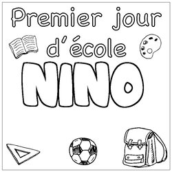 Coloraci&oacute;n del nombre NINO - decorado primer d&iacute;a de escuela