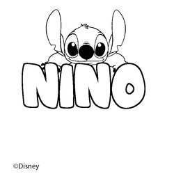 Coloraci&oacute;n del nombre NINO - decorado Stitch
