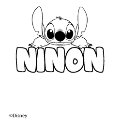 Coloraci&oacute;n del nombre NINON - decorado Stitch