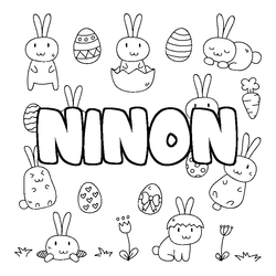 Coloraci&oacute;n del nombre NINON - decorado Pascua