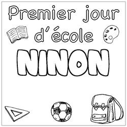 Coloraci&oacute;n del nombre NINON - decorado primer d&iacute;a de escuela